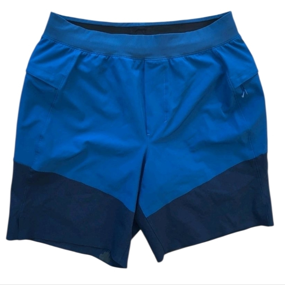 Lululemon Lined Breathe Blue Athletic Men's Shorts Two Toned Size XL